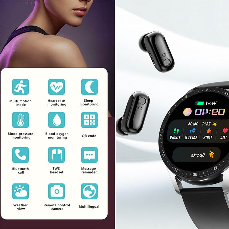 2-in-1 Smartwatch mit Ohrhörern