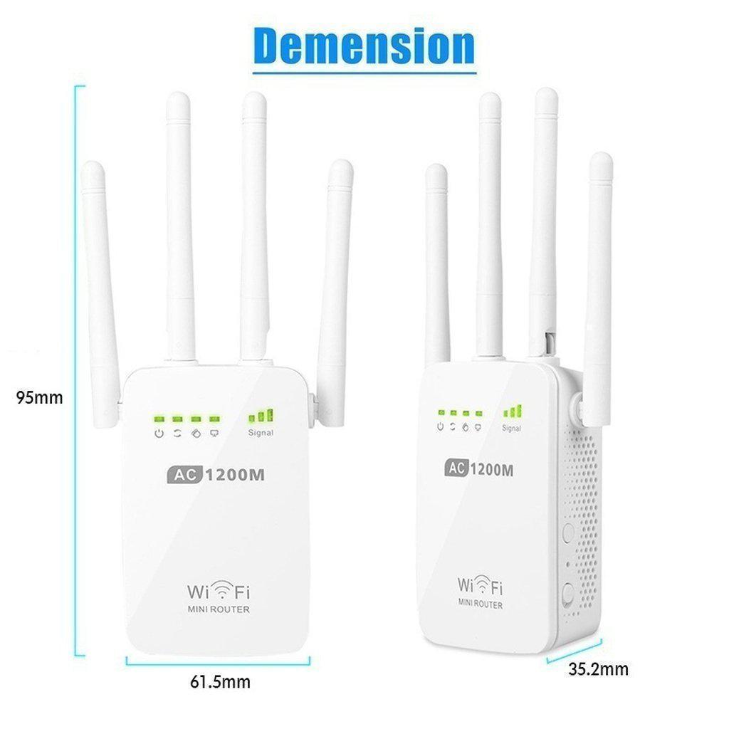 1200Mbps Dual Band 2.4/5G Wireless Reichweitenverlängerer WiFi