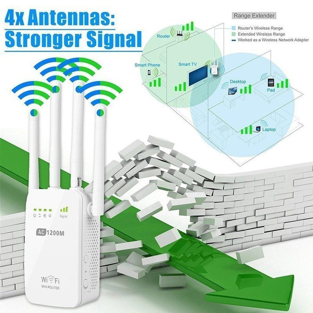 1200Mbps Dual Band 2.4/5G Wireless Reichweitenverlängerer WiFi