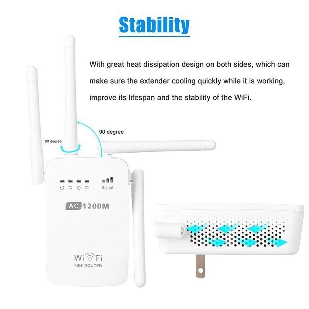 1200Mbps Dual Band 2.4/5G Wireless Reichweitenverlängerer WiFi