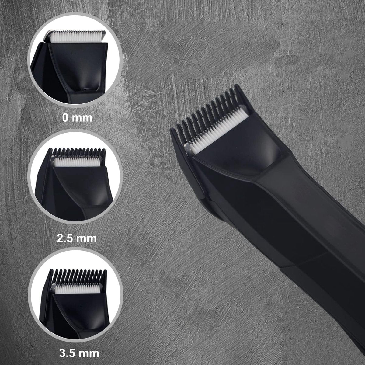Professioneller Haarschneider mit Ladestation – Rasierer – Bartschneider – Elektrischer Trimmer für Männer – 0 bis 3,5 mm – USB wiederaufladbar – Haar- und Bartschneider – IPX5 wasserdicht – mit LED-Licht – Schwarz