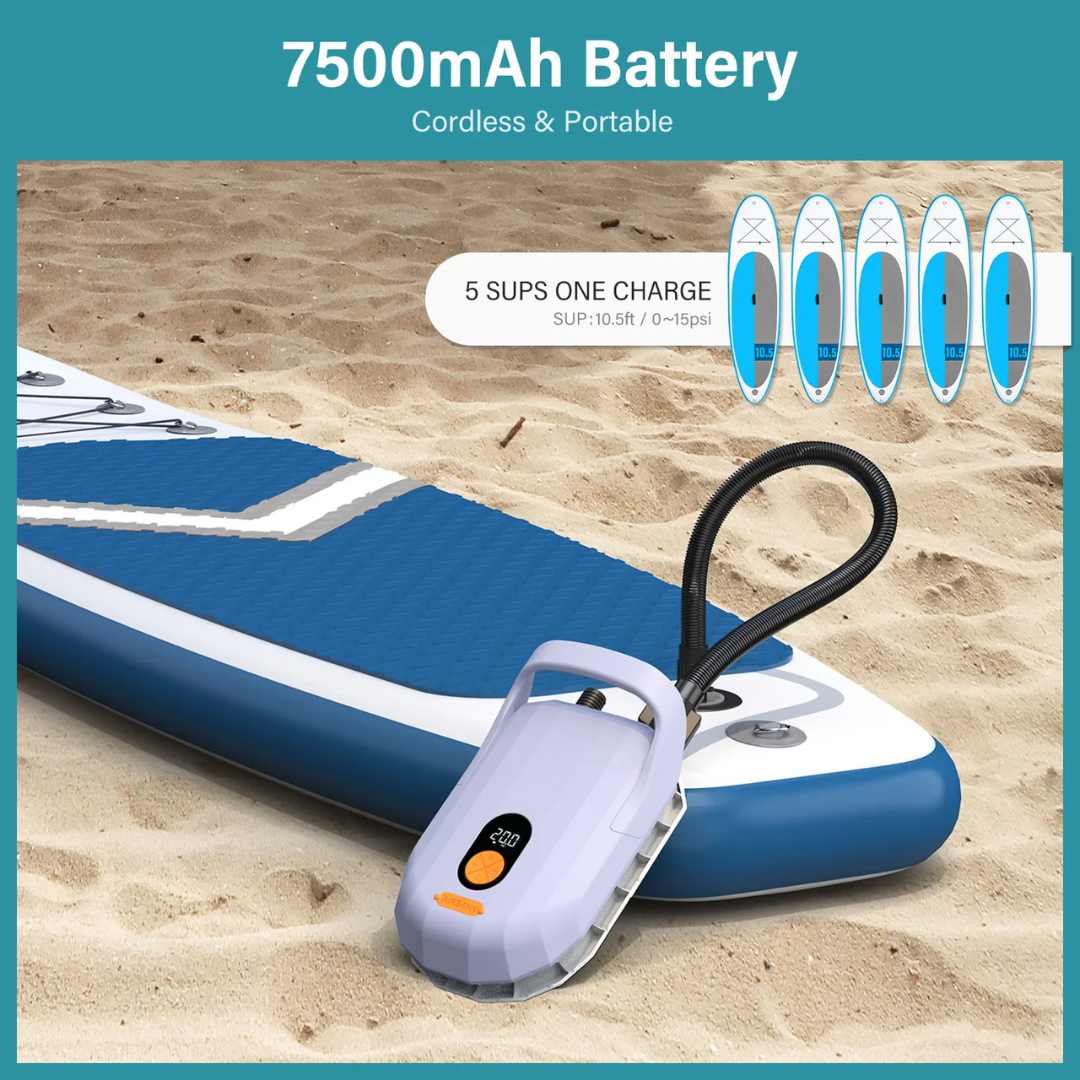 20Psi Elektrische Paddleboard-Pumpe Wiederaufladbar 7500mAh SUP Board Stand Up Paddleboard Pumpe