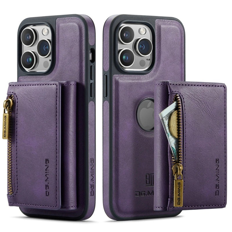 2 in 1 abnehmbare magnetische Leder-Geldbörse Handyhülle mit Kartenhalter für das iPhone