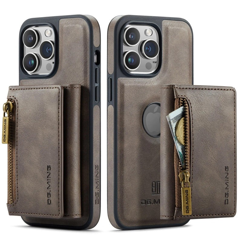 2 in 1 abnehmbare magnetische Leder-Geldbörse Handyhülle mit Kartenhalter für das iPhone