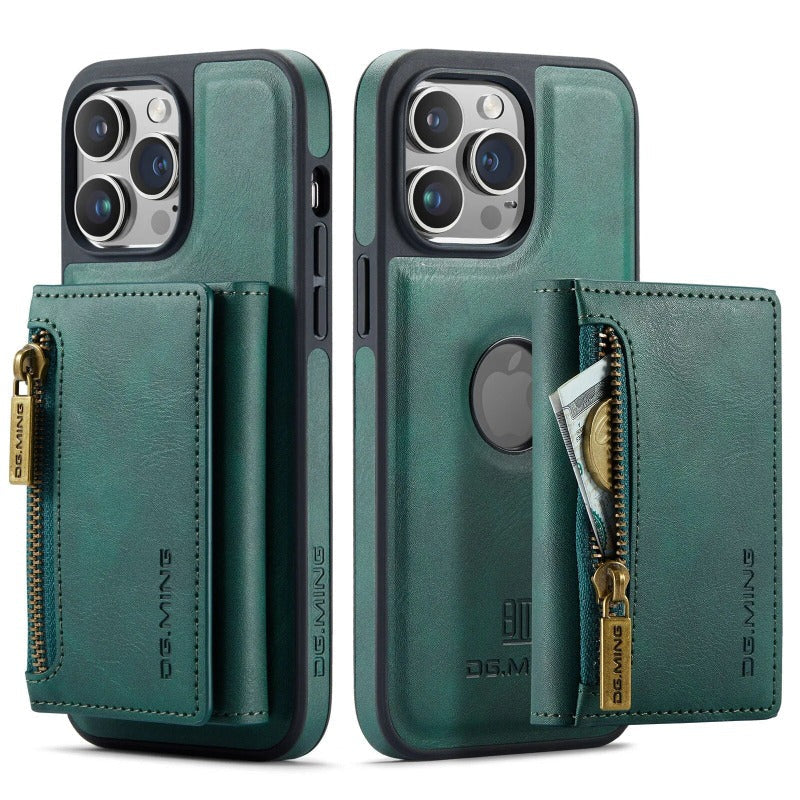 2 in 1 abnehmbare magnetische Leder-Geldbörse Handyhülle mit Kartenhalter für das iPhone