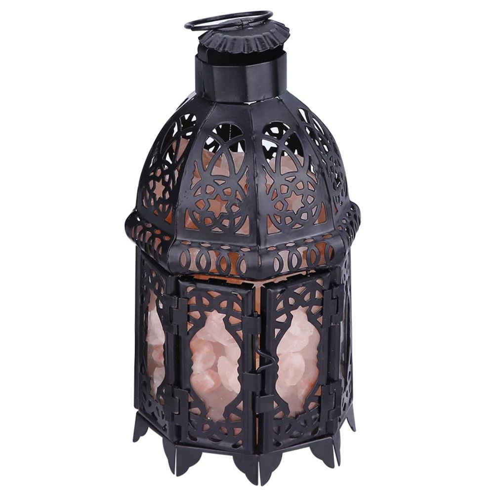 Vintage Iron Salt Rock Tabletop Lamp