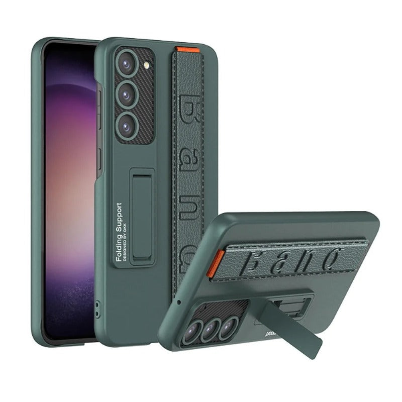 2in1 Ultradünne Panzer-Telefonhülle mit luxuriösem Halterungsarmband für Samsung S24 S23