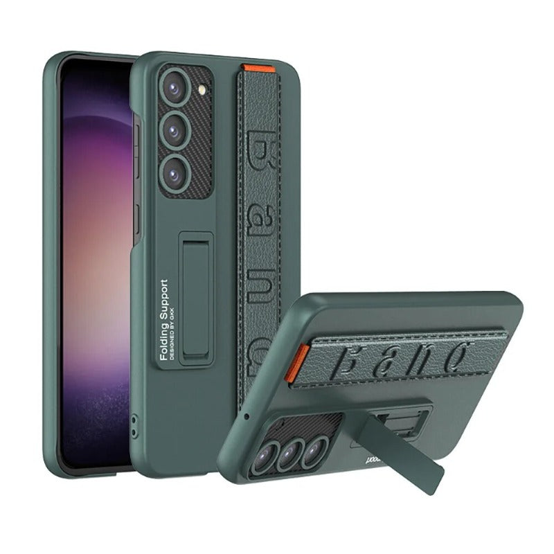 2in1 Ultradünne Panzer-Telefonhülle mit luxuriösem Halterungsarmband für Samsung S24 S23