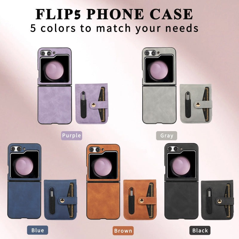 2 in 1 PU Leder Handyhülle mit Brieftaschentasche Kartenpaket für Samsung Galaxy Z Flip 5