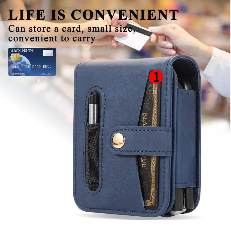 2 in 1 PU Leder Handyhülle mit Brieftaschentasche Kartenpaket für Samsung Galaxy Z Flip 5