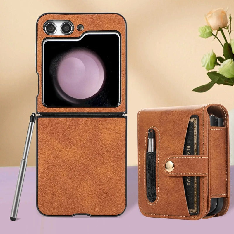 2 in 1 PU Leder Handyhülle mit Brieftaschentasche Kartenpaket für Samsung Galaxy Z Flip 5