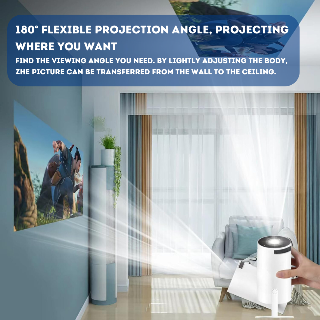 4K Mini Portable Projector - Ultra HD Projection with Compact Design - Ideal for Home Entertainment & Travel