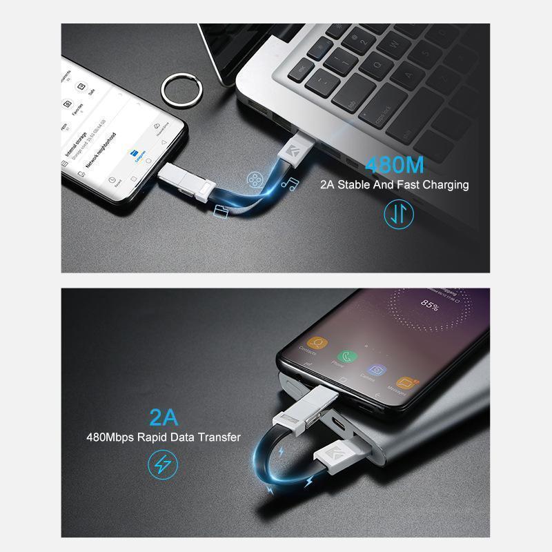 3-in-1 Schlüsselanhänger Daten-Sync-Ladekabel