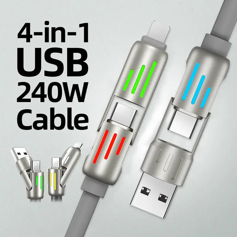 240W 4-in-1 Datenkabel mit bunten Arbeitslichtern