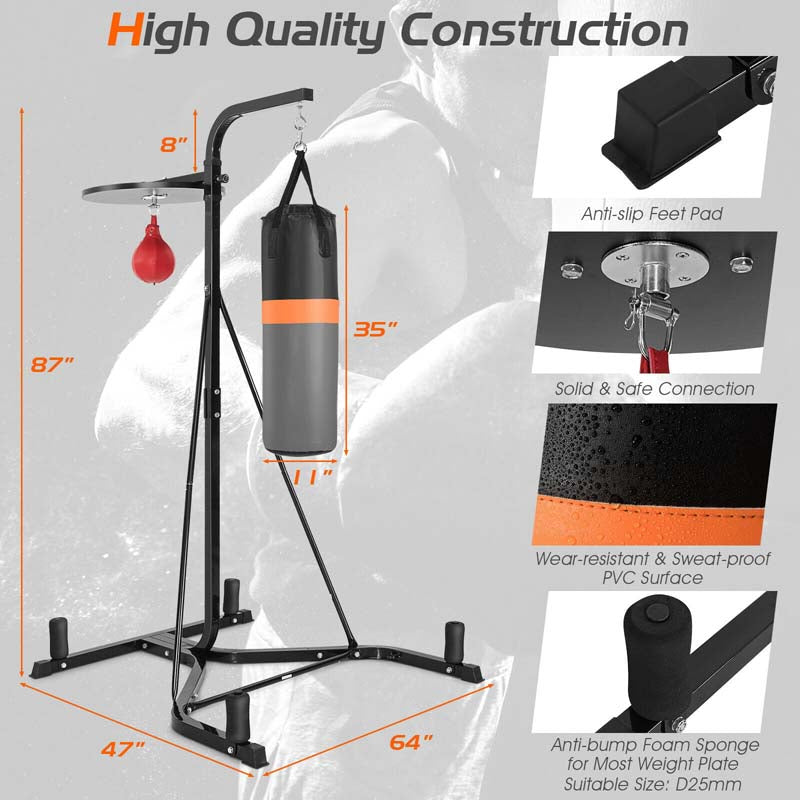 2-in-1 Boxständer mit Sandsack & Speedball – Höhenverstellbar & Stabil