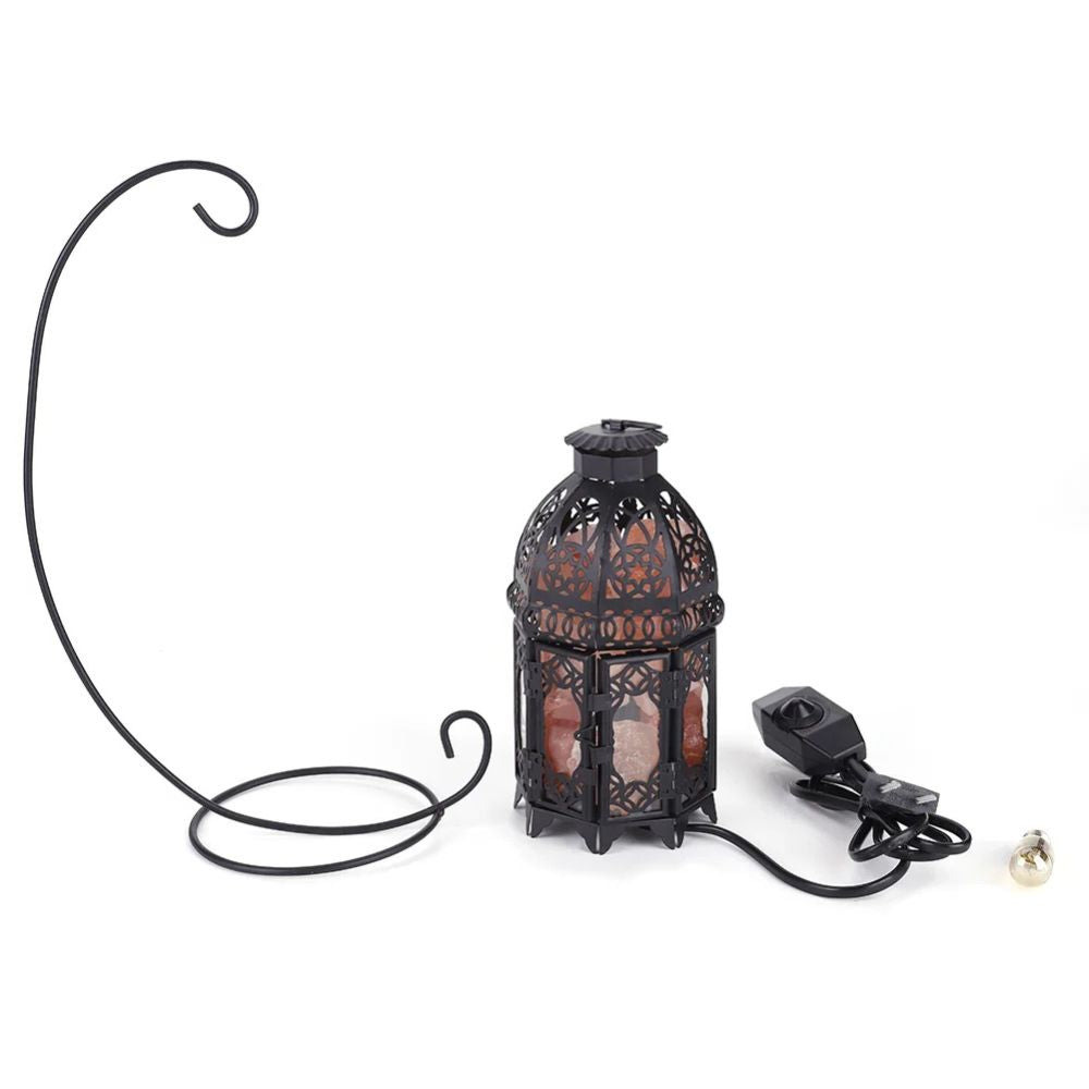 Vintage Iron Salt Rock Tabletop Lamp