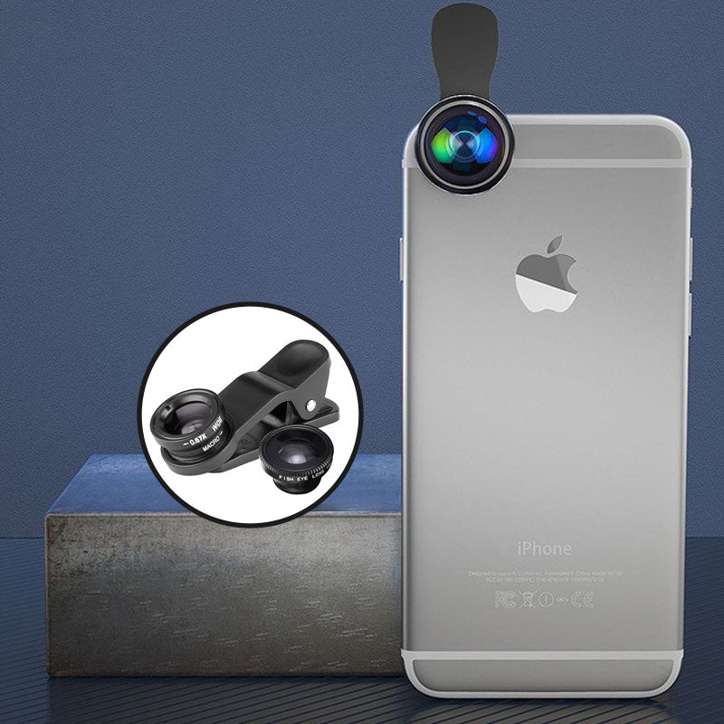 3 in 1 Clip on 180 Grad Fish Eye Linse