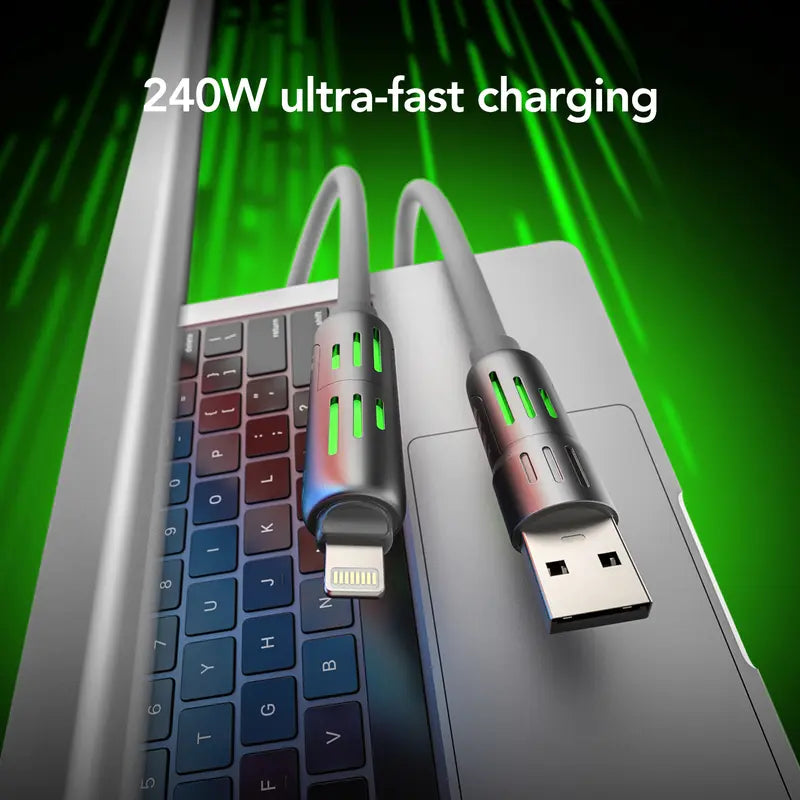 240W 4-in-1 Datenkabel mit bunten Arbeitslichtern
