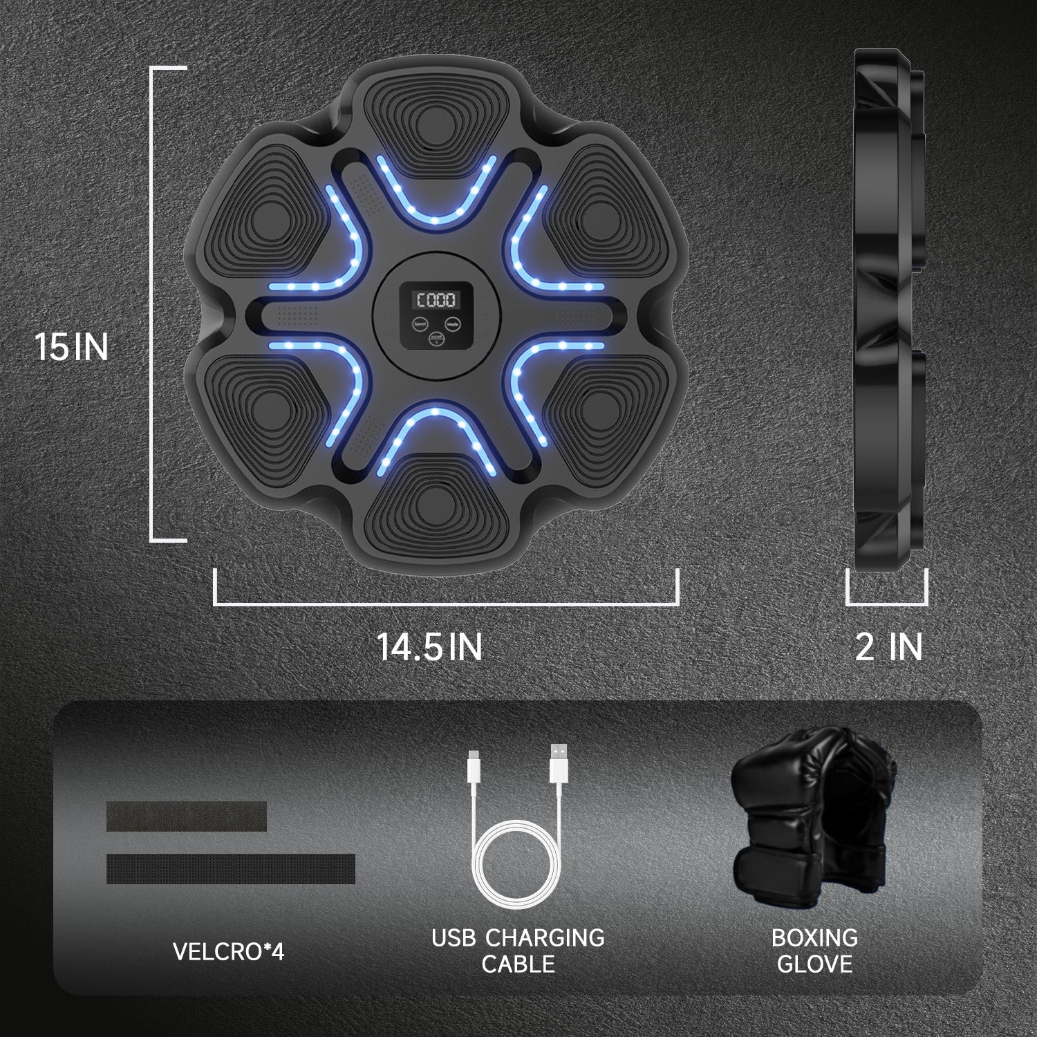 Music Boxing Machine | Stress Relief, Multiple Training Modes & Portable for Fitness Enthusiasts