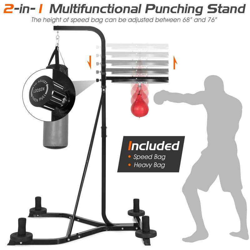 2-in-1 Boxständer mit Sandsack & Speedball – Höhenverstellbar & Stabil
