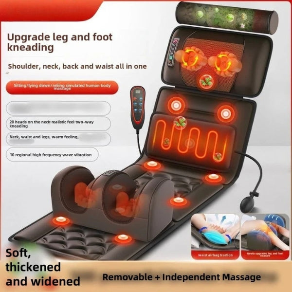 Multifunctional Electric Massage Mattress Cushion | Lumbar Traction, Vibrating Relief for Back, Neck & Waist Pain Relief
