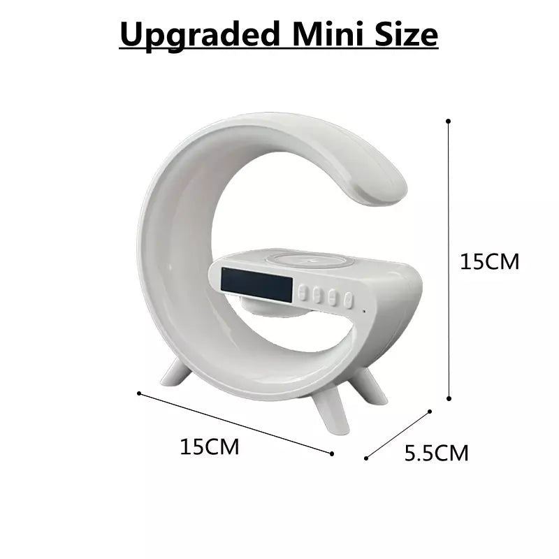 Smart Light Sound Machine | Multifunctional Wireless Charger, Bluetooth Speaker & Alarm Clock for Home Office & Relaxation