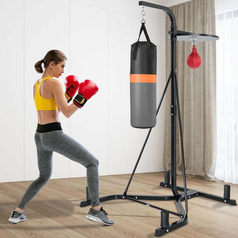 2-in-1 Boxständer mit Sandsack & Speedball – Höhenverstellbar & Stabil