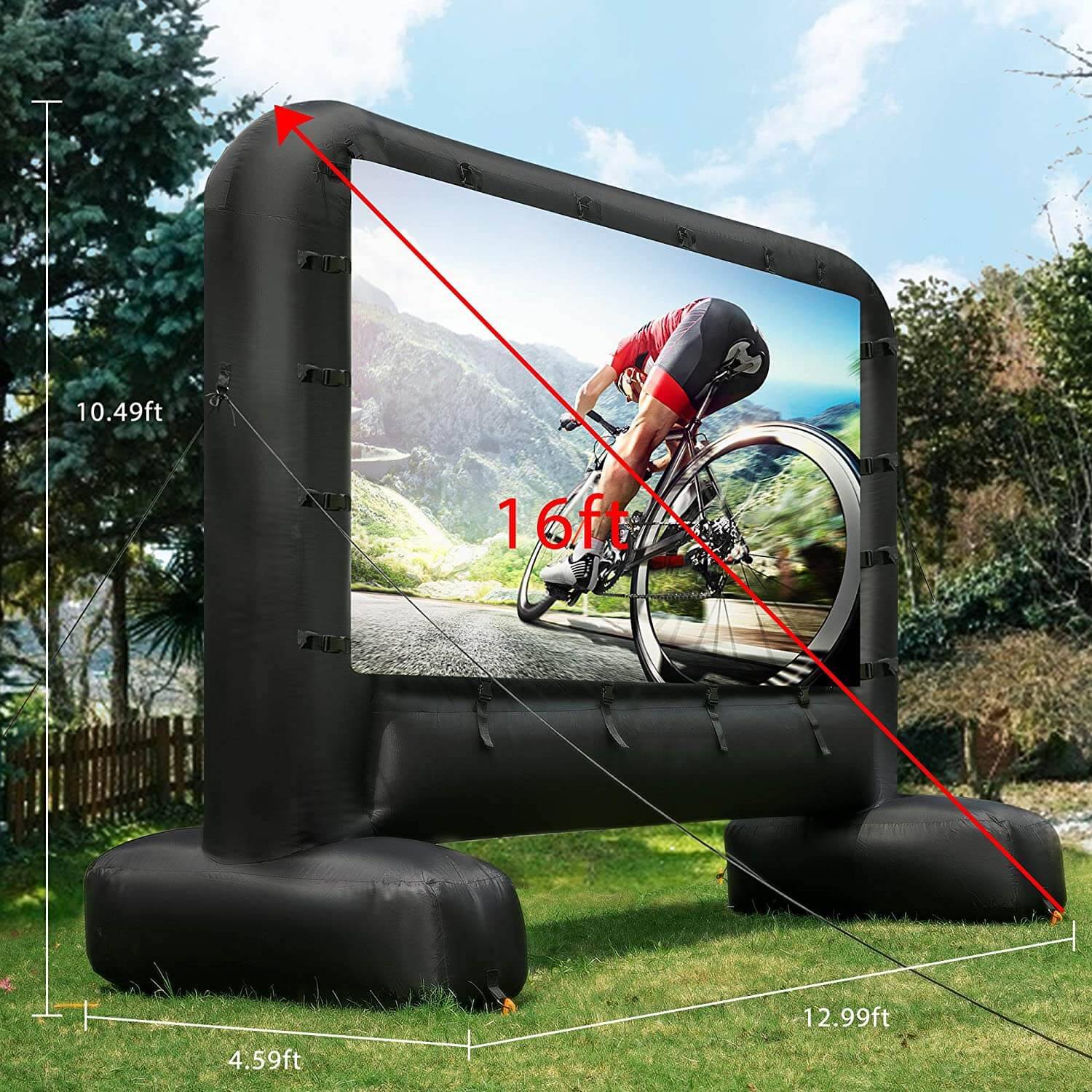 Outdoor Movie Screen & Projector Set - 120-Inch Inflatable Screen with HD Projector for Backyard Movie Nights & Events