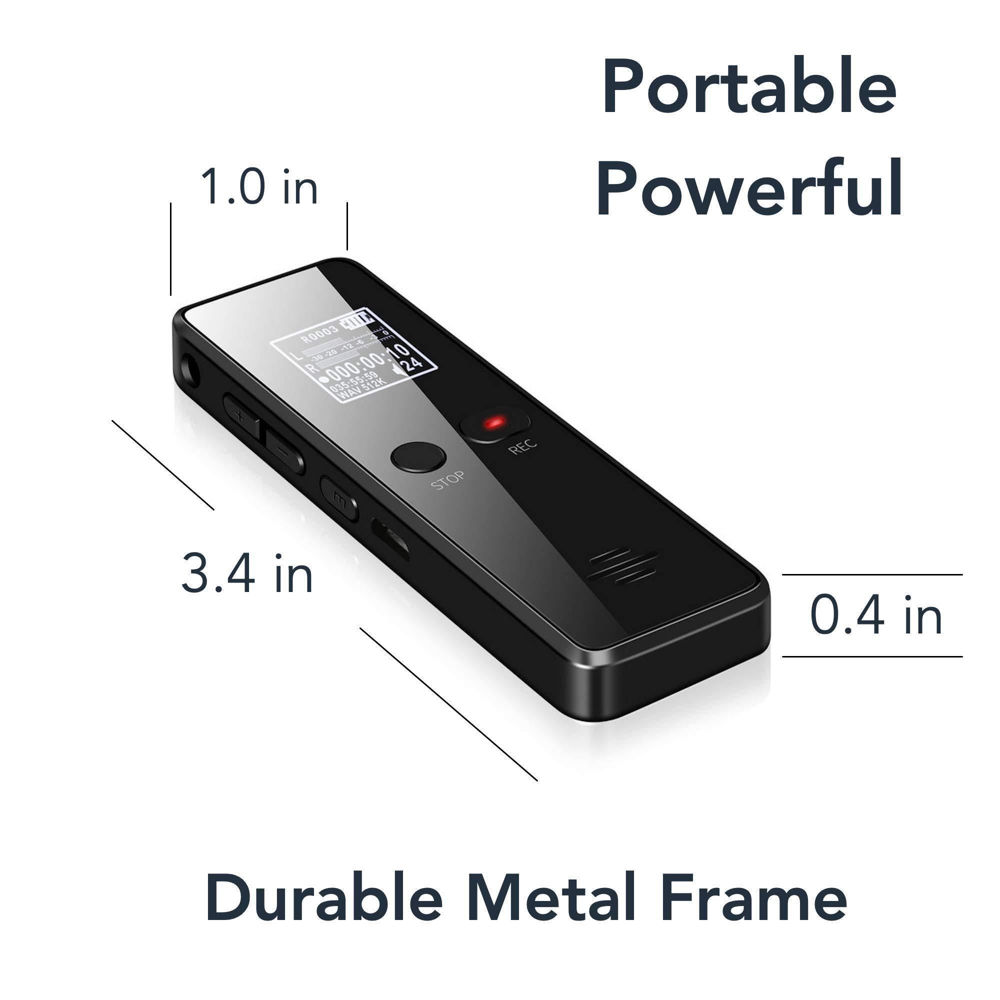 Professional Digital Voice Recorder | Audio Sound Recorder | Auto Saving Files with Built-in Speaker