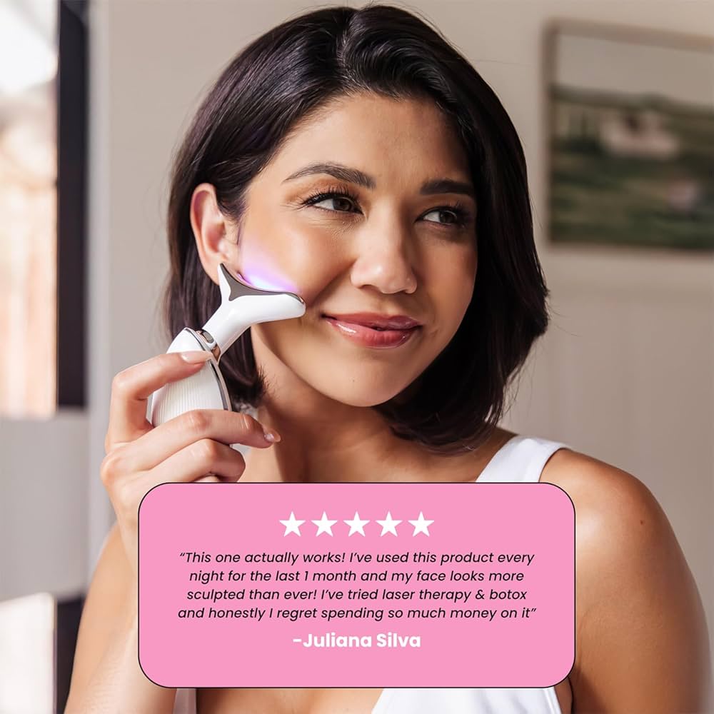 LED Light Facial & Neck Sculptor | 7-in-1 Anti-Aging Device for Firming, Lifting & Smoothing Skin at Home