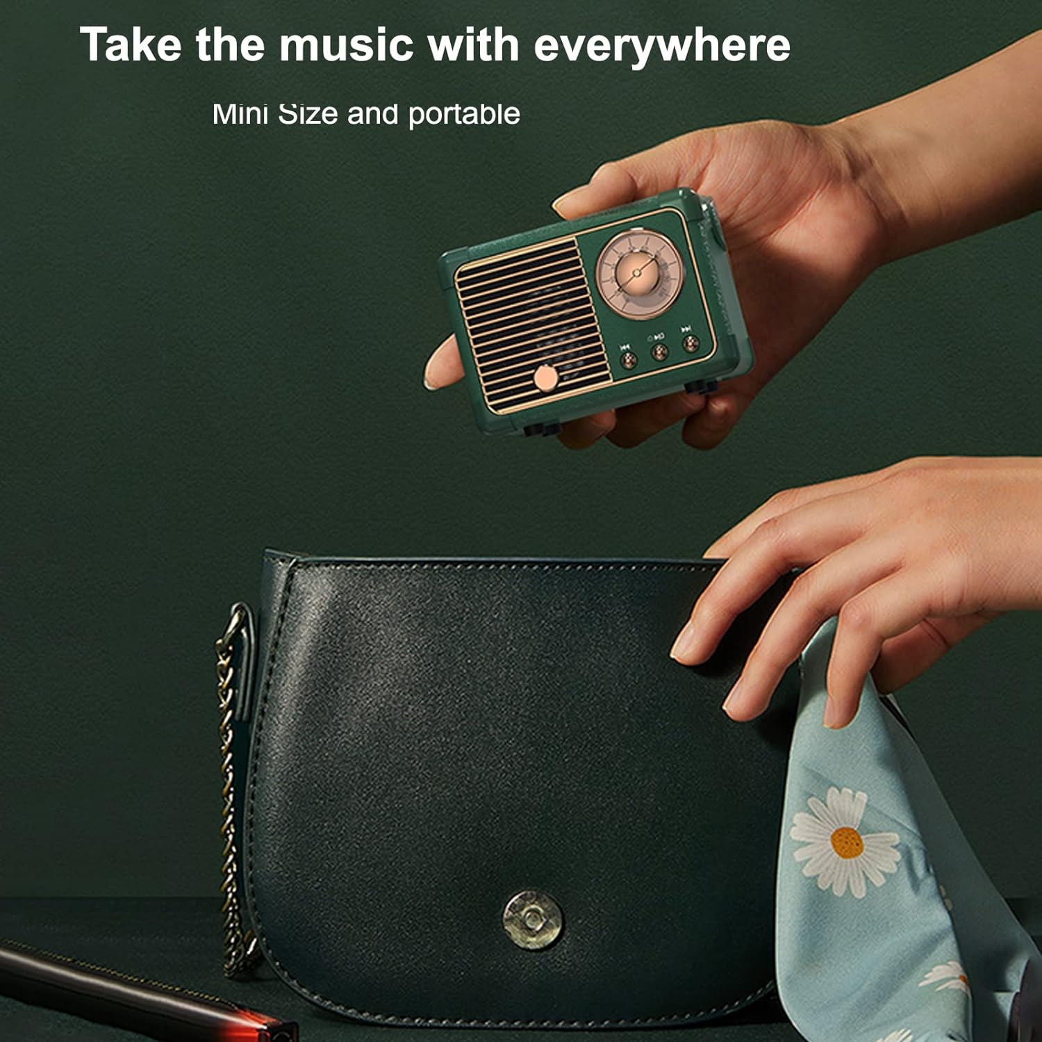 Vintage Bluetooth Speaker with High-Quality Sound and Portable Design for Home, Outdoor, and Travel Use