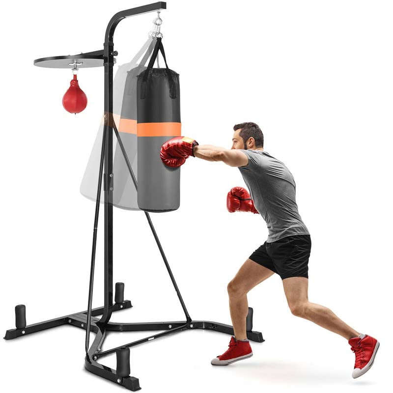 2-in-1 Boxständer mit Sandsack & Speedball – Höhenverstellbar & Stabil