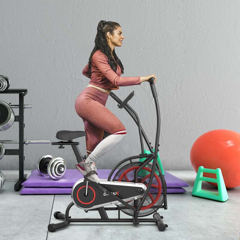 Airbike mit Luftwiderstand & LCD – Verstellbares Heimtrainer Fahrrad