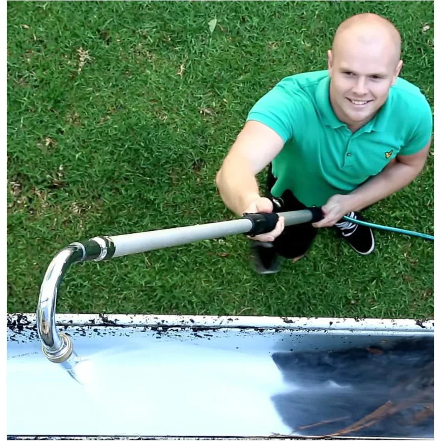Gutter Cleaning Tool Telescopic Wand - Hose Attachment for Easy Ground-Level Rain Gutter Maintenance