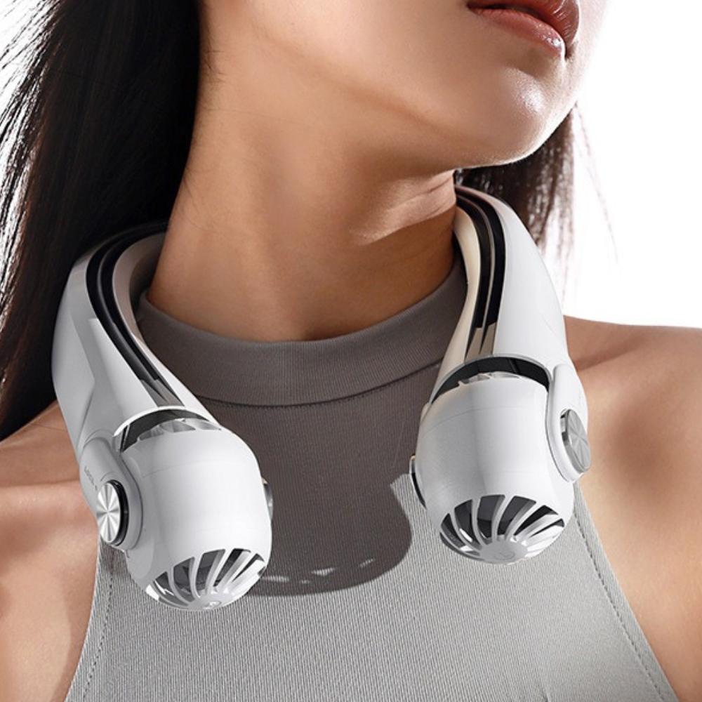 Rechargeable Personal Neck Cooling Fan | Lightweight, Adjustable Speed & Hands-Free Design for Outdoor Activities