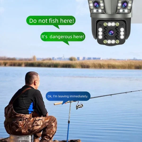 Dual Lens Outdoor Waterproof Wireless HD Security Camera with Night Vision for Home Surveillance