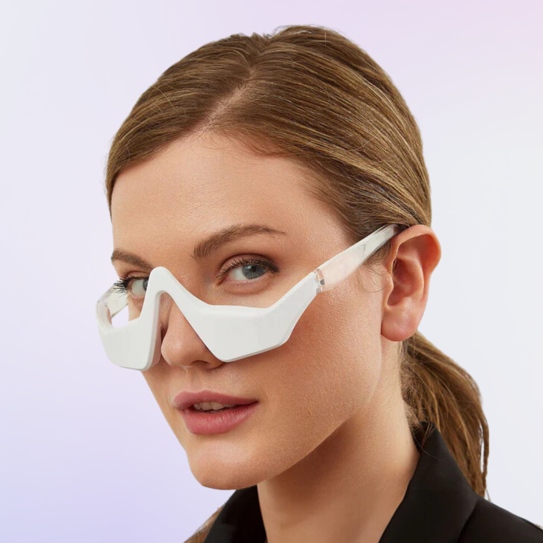 Under Eye Anti-Aging Glasses | Red Light Therapy & Microcurrent for Reducing Wrinkles, Dark Circles & Puffiness