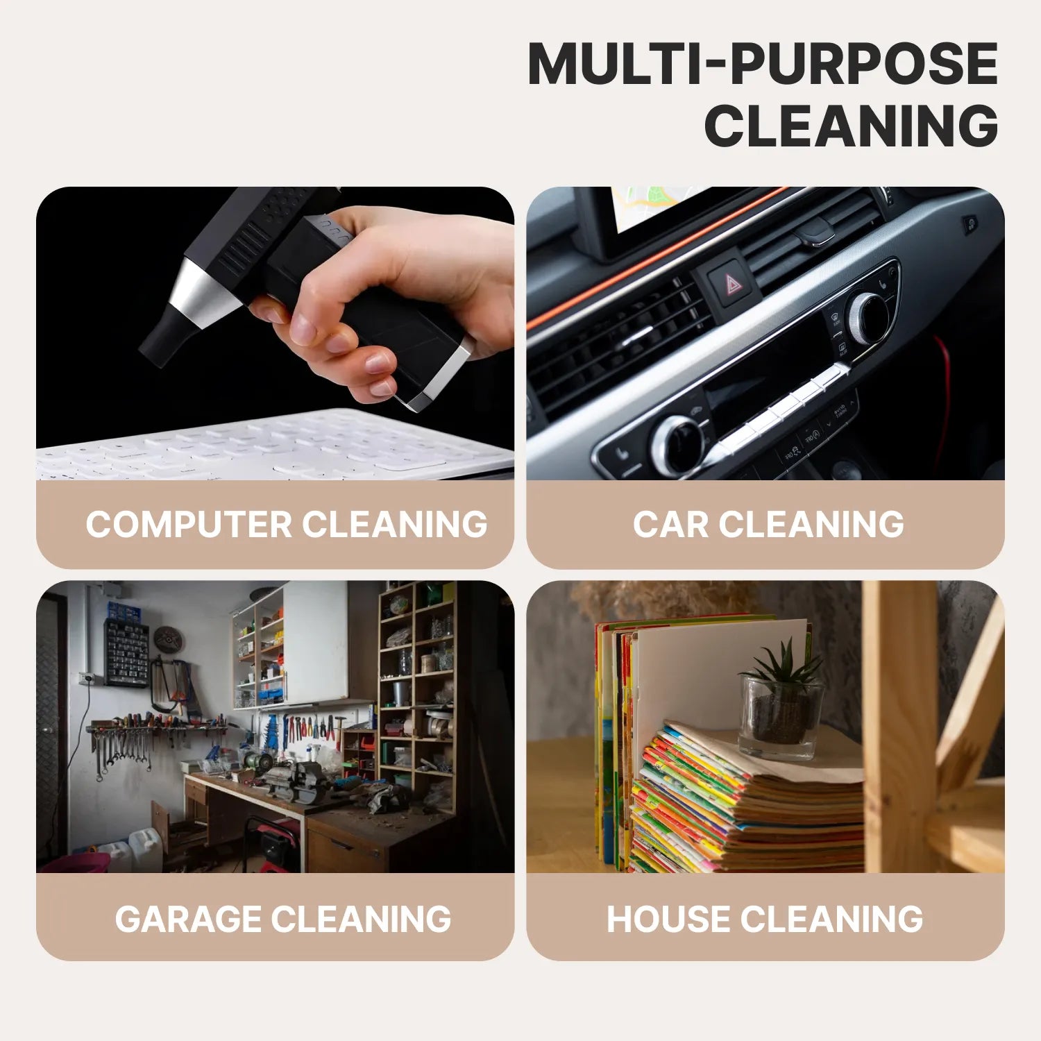 Portable Car Vacuum Cleaner | Wireless, Lightweight & Versatile for Home, Garage & Auto Cleaning