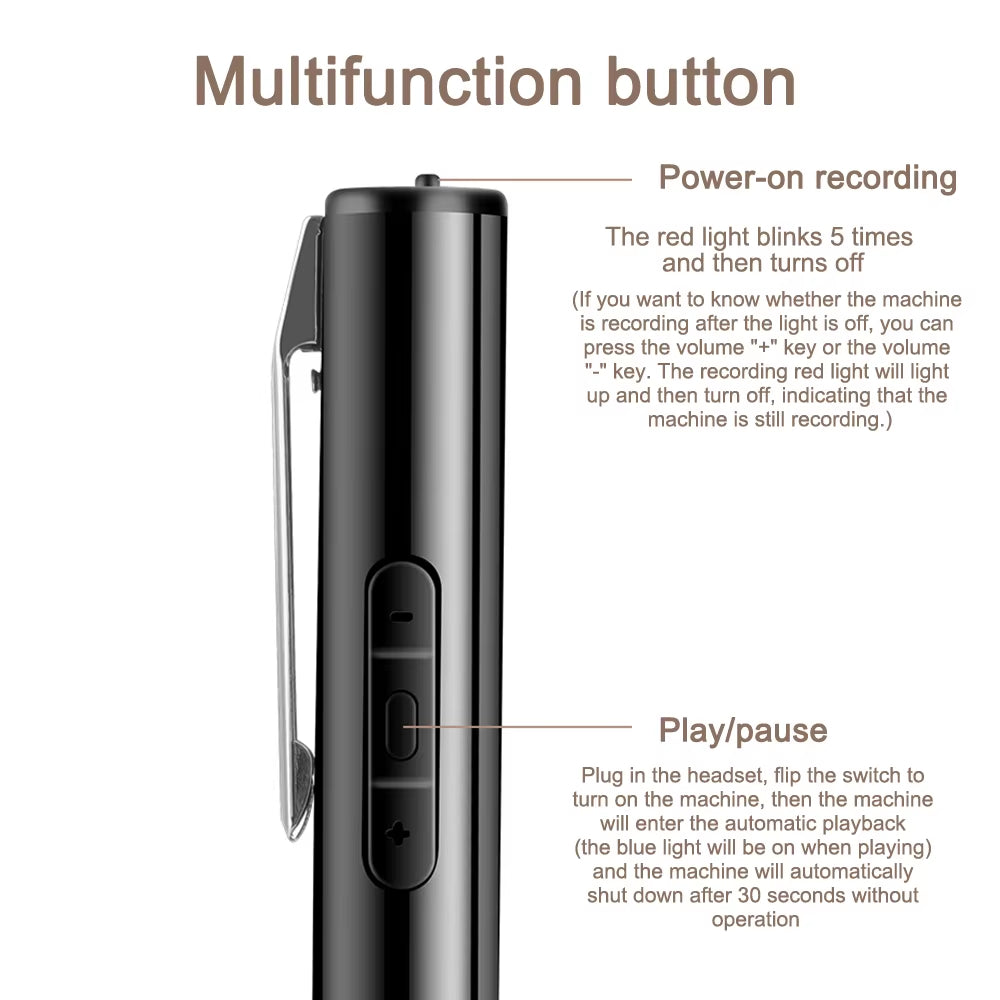 Digitaler Sprachaktivierter Aufnahme-Stift mit 360° für Besprechungen und Meetings