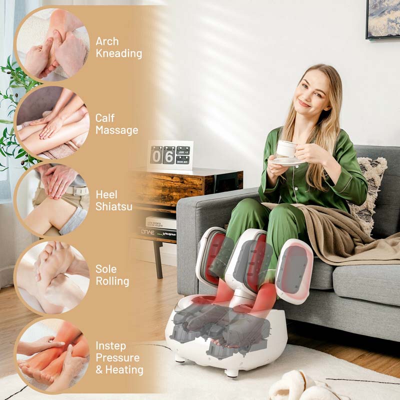 2?in?1 Shiatsu Fuß- & Wadenmassagegerät mit Wärme – Schmerzfrei & Entspannt
