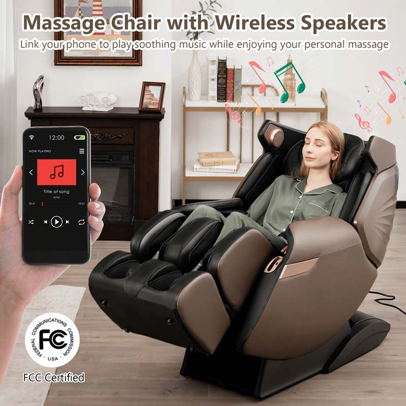 3D Shiatsu Massagesessel mit 55" SL-Track & Zero Gravity