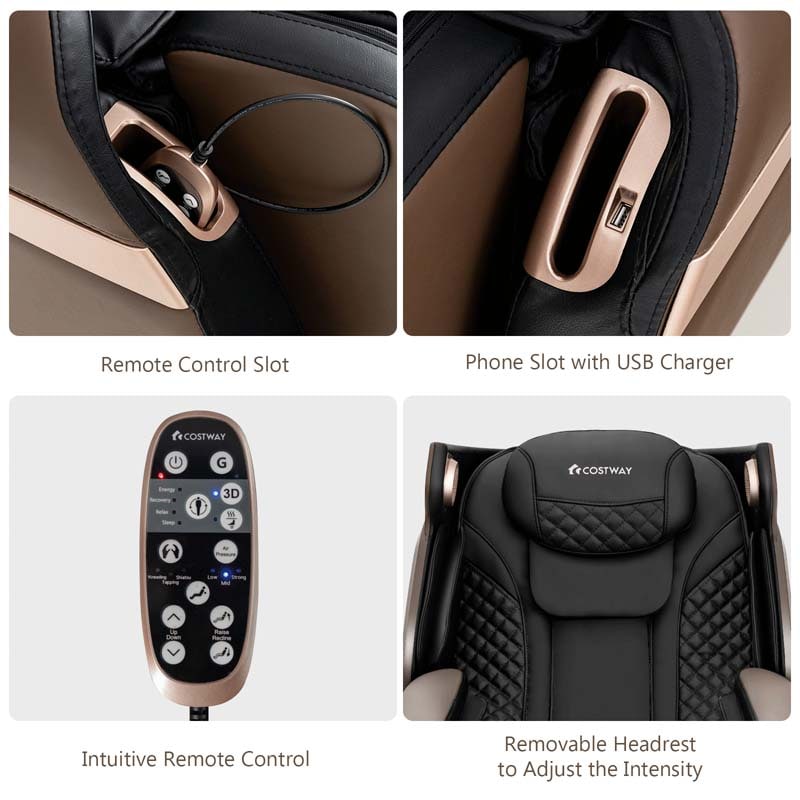 3D Shiatsu Massagesessel mit 55" SL-Track & Zero Gravity