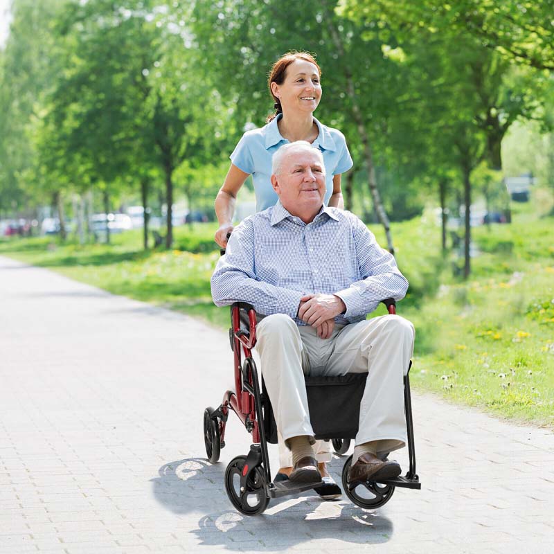 2-in-1 Rollator & Transportrollstuhl – Faltbare Gehhilfe mit Sitz, Fußstützen & 8-Zoll-Rädern für Senioren
