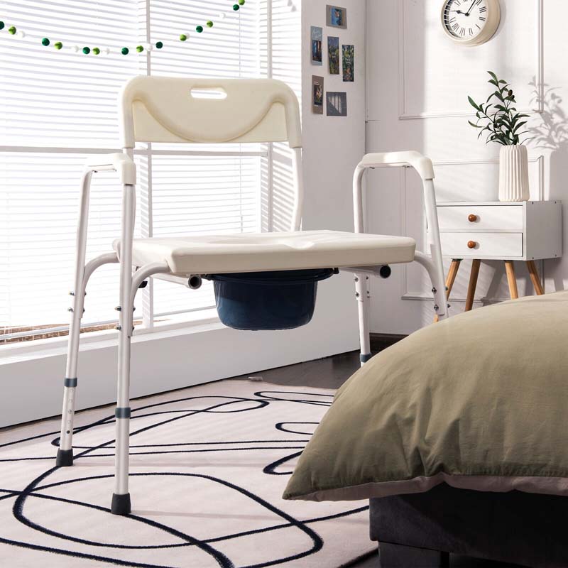 3-in-1 Toilettenstuhl mit Höhenverstellung – WC-, Dusch- & Bettstuhl