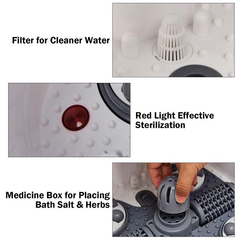 Beheiztes Fußbad mit Shiatsu-Massage & verstellbaren Düsen