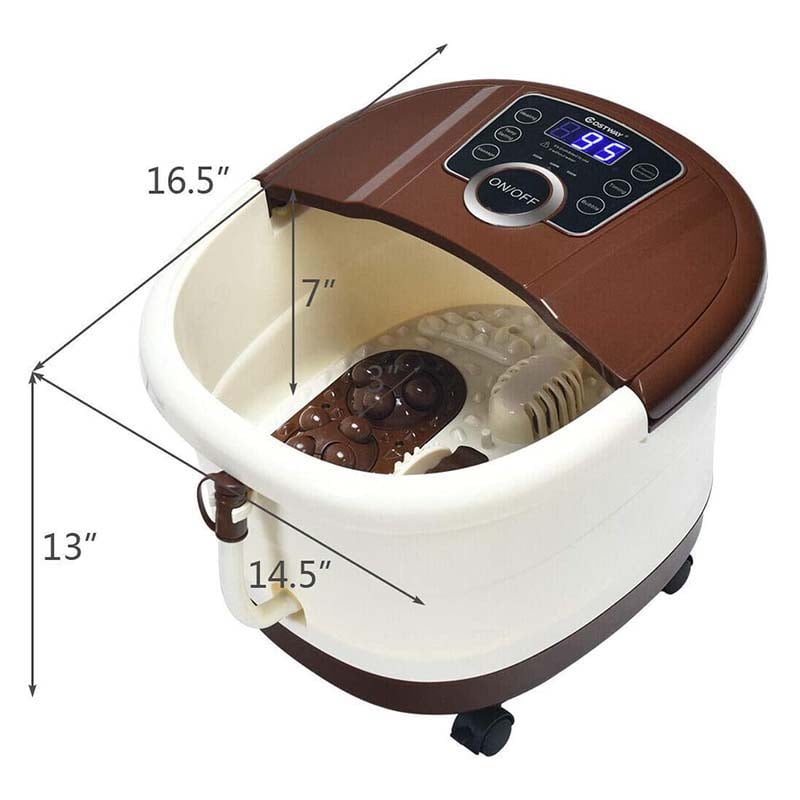 Elektrisches Fußbad mit Heizung & 16 Shiatsu-Rollen – LED & Temperatu