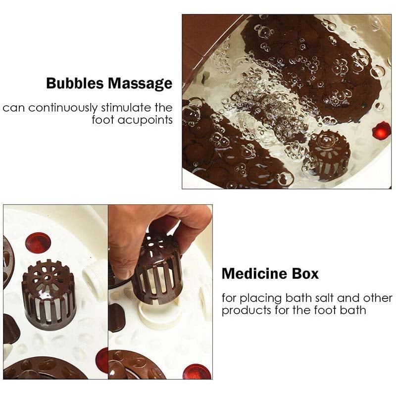 Elektrisches Fußbad mit Heizung & 16 Shiatsu-Rollen – LED & Temperatu