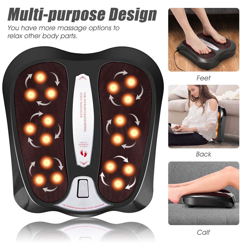 3-in-1 Elektrisches Fußmassagegerät mit Shiatsu & Infrarotwärme