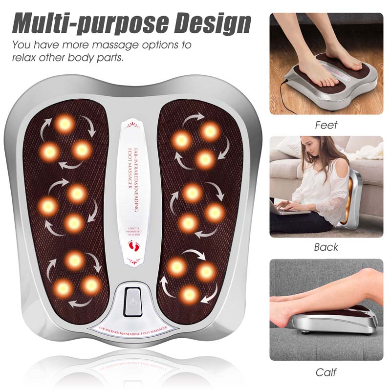 3-in-1 Elektrisches Fußmassagegerät mit Shiatsu & Infrarotwärme