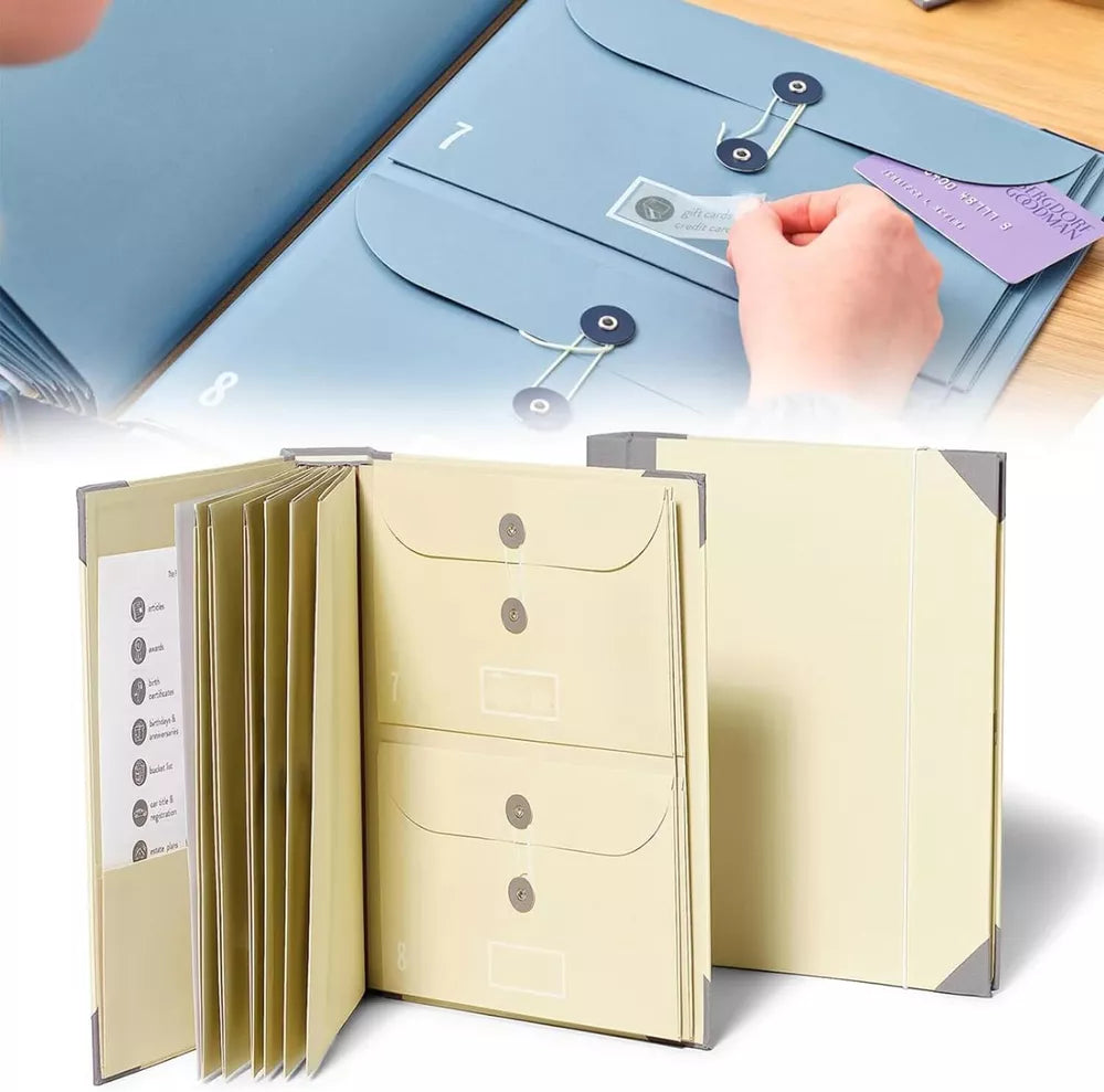 Document Organizer Binder | Durable Accordion Design with Expanding Pockets for Essential Records & Important Documents